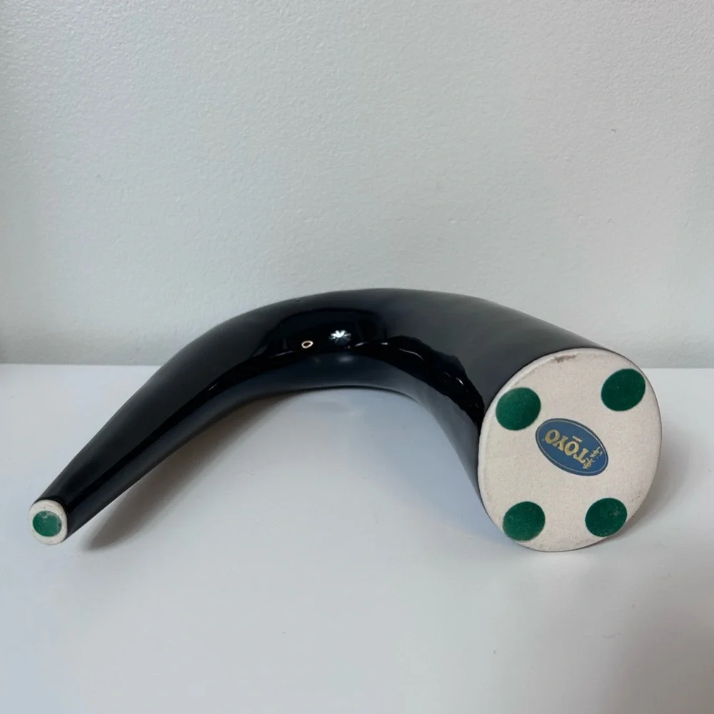 Vintage Toyo MCM Modernist Sculptural Black Ikebana Vase Japanese Style - Picture 9 of 9